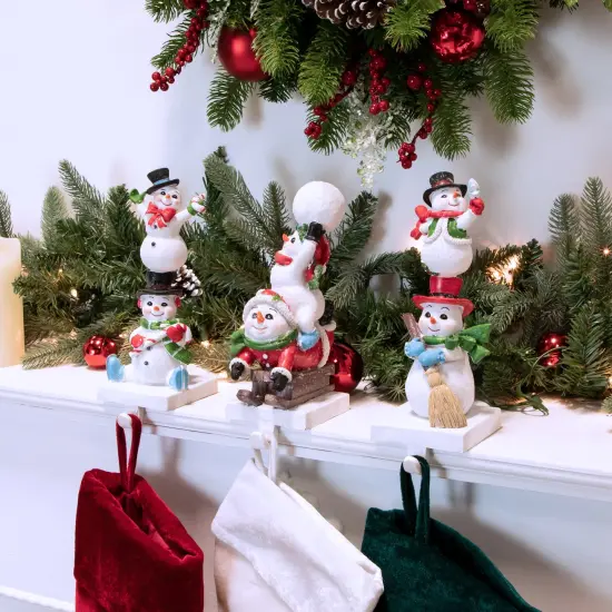 Northlight Set of 3 Snowmen Christmas Stocking Holders 9" White {3}