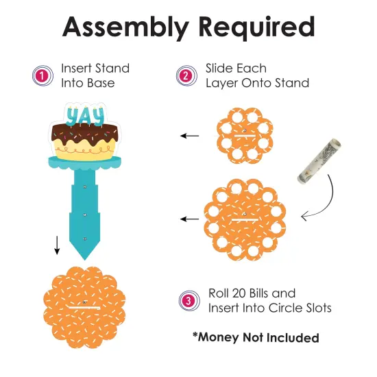 Big Dot of Happiness Colorful Happy Birthday - DIY Birthday Party Money Holder Gift - Cash Cake {6}