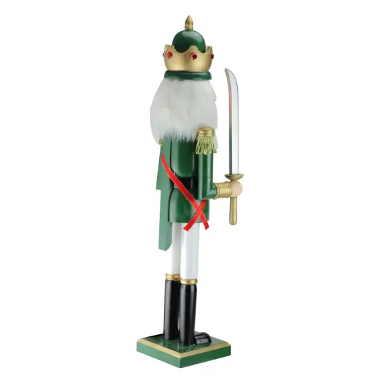 Northlight 24" Green and Gold Christmas Nutcracker King with Sword {4}