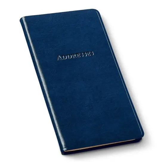 Gallery Leather Pocket Address Book - 6" x 3.25" Acadia Navy {1}