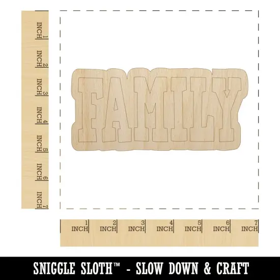 Family Fun Text Unfinished Wood Shape Piece Cutout for DIY Craft Projects {1}