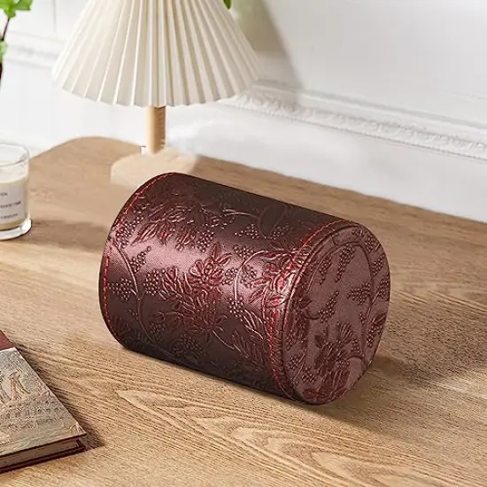 Pen Holder for Desk Cute, Desk Organizers and Workspace Accessories Storage, Pencil Holder Cup for Makeup Brush/Art Supplies/Stationery, Decorative Aesthetic Office Organization, PU Leather {6}