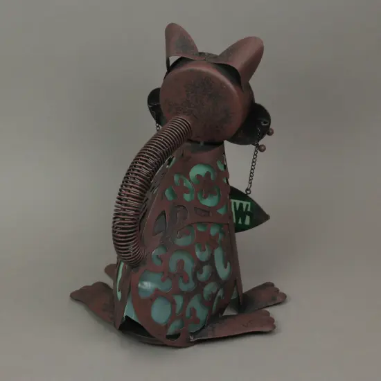 Metal Cat & Dog LED Solar Garden Statue Accent Light Patio Decor Sculpture Art {3}