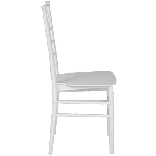 Emma and Oliver Resin Stacking Dining Chiavari Chair White {5}