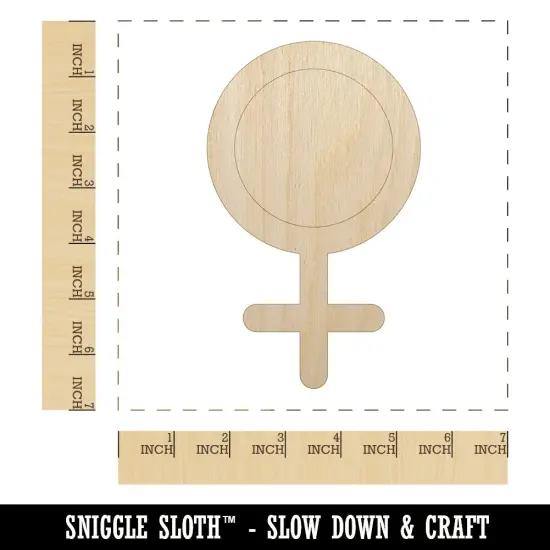 Venus Woman Female Gender Symbol Unfinished Wood Shape Piece Cutout for DIY Craft Projects {1}