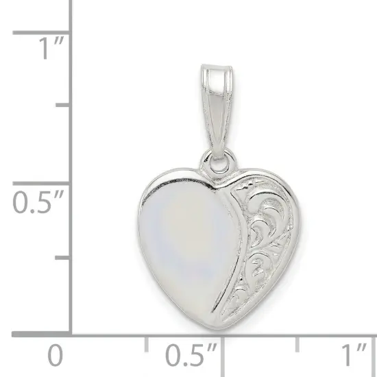 Sterling Silver Heart Pendant Charm Love Jewelry 16mm x 15mm {4}