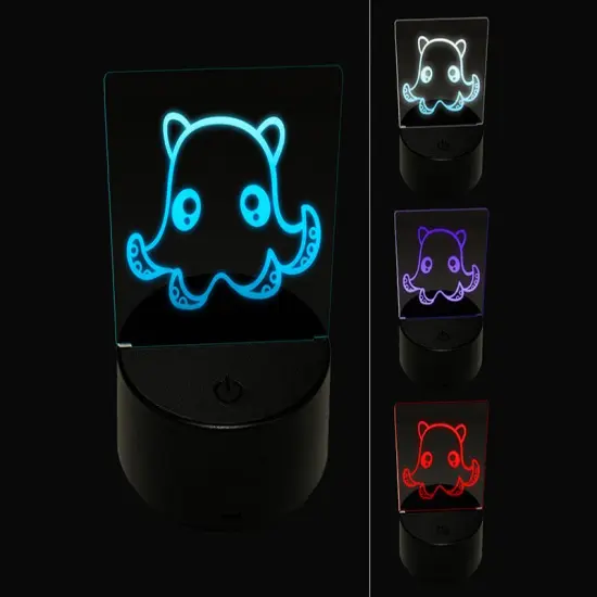 Kawaii Flapjack Octopus 3D Illusion LED Night Light Sign Nightstand Desk Lamp {1}
