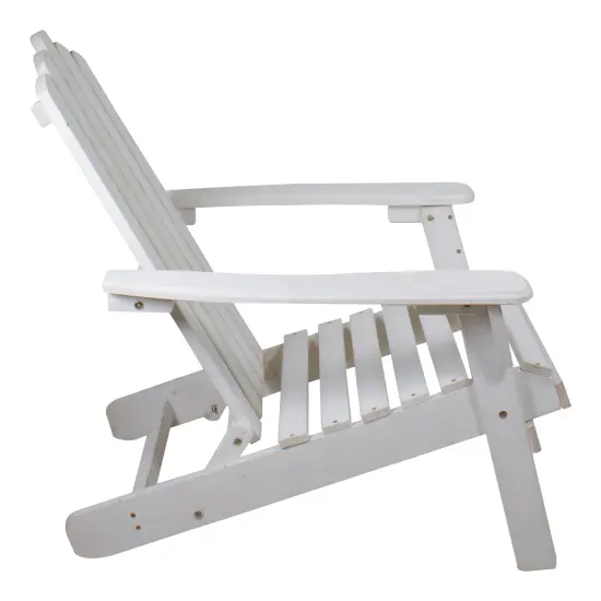 Northlight 36" White Classic Folding Wooden Adirondack Chair {5}