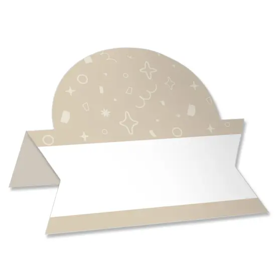 Big Dot of Happiness Tan Confetti Stars - Simple Party Decorations Tent Buffet Card - Table Setting Name Place Cards - Set of 24 {1}