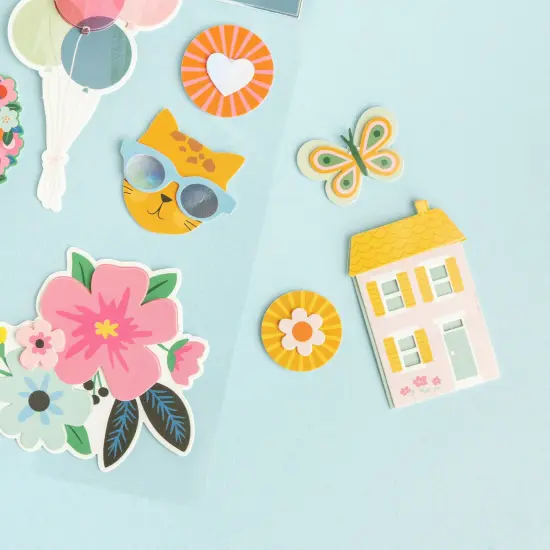 Jen Hadfield Stardust Layered Stickers 11/Pkg-W/Silver Foil Accents {6}