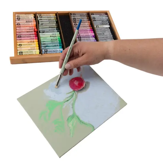 Creative Mark Pastel Smoothies - Paintbrush for Pastel Blending Bristle & Nylon Hair for Blending on Rough Surfaces Short Handle Lacquered Wood Handles {6}