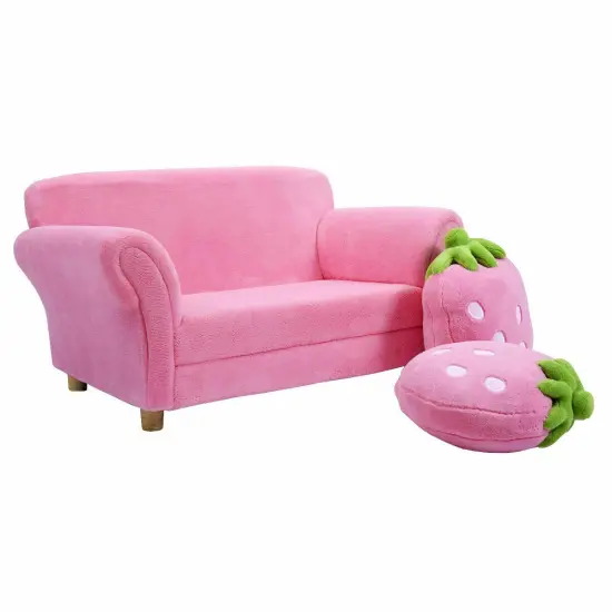 Pink Kids Strawberry Armrest Chair Sofa {6}