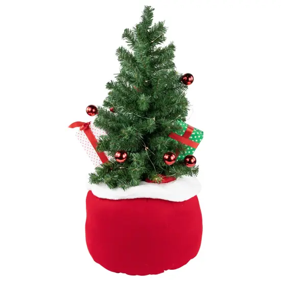 Northlight 32" LED Lighted Santa's Christmas Gift Sack Decoration Red {5}