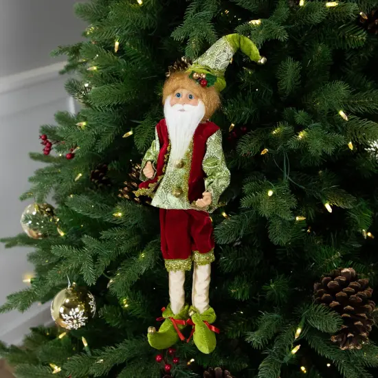 Northlight Poseable Whimsical Elf Christmas Figurine - 18" Red {1}