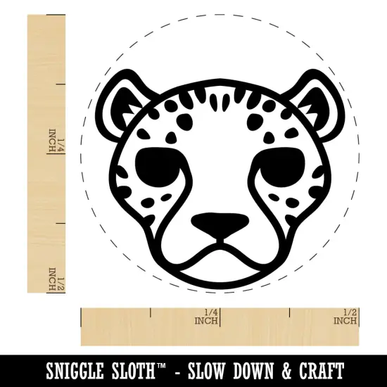 Spotted Cheetah head Self-Inking Rubber Stamp for Stamping Crafting Planners Lime Green {1}