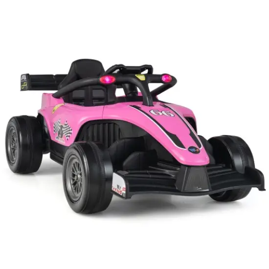 12V Kids Ride on Electric Formula Racing Car with Parental Remote Control and Manual Control Pink {1}