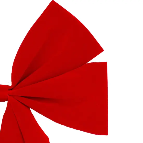 Northlight 4-Loop Velveteen Christmas Bow Decoration - 12" x 24" - Red {4}