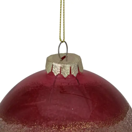 Northlight 4" Pink and Gold Glitter Frosted Glass Ball Christmas Ornament {4}
