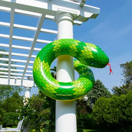 Swimline 28" Green and Yellow Snake Swimming Pool Inner Tube Float {4}