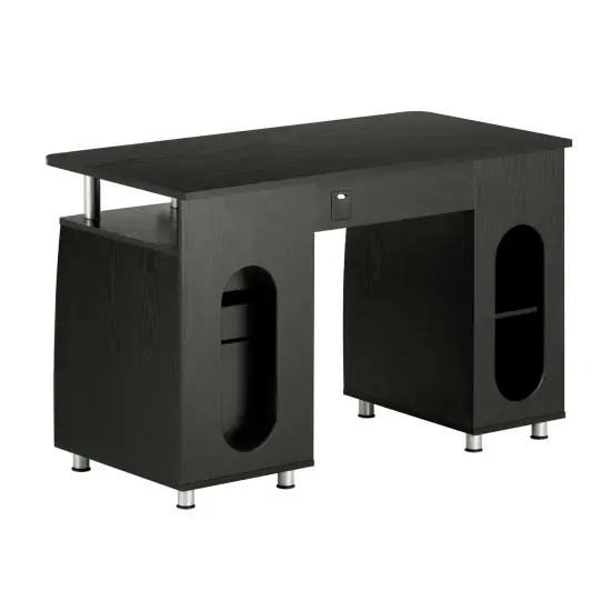 Techni Office Solutions Computer Desk Workstation with Keyboard Shelf and Storage - 47.5" - Espresso Brown {4}