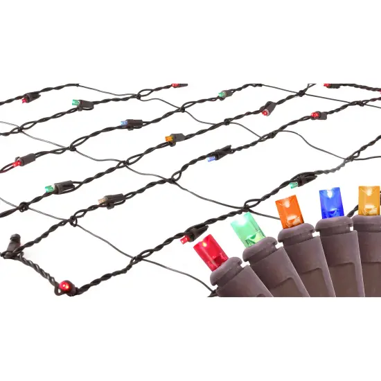 Northlight Net Style LED Tree Trunk Wrap Christmas Lights - 2' x 8' - Multi-color - Brown Wire {1}