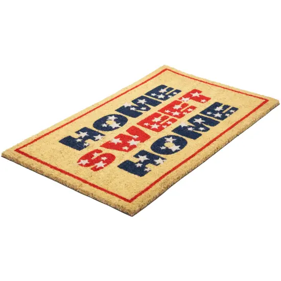 Northlight Red and Blue Americana Home Sweet Home Coir Outdoor Doormat 18" x 30" {6}