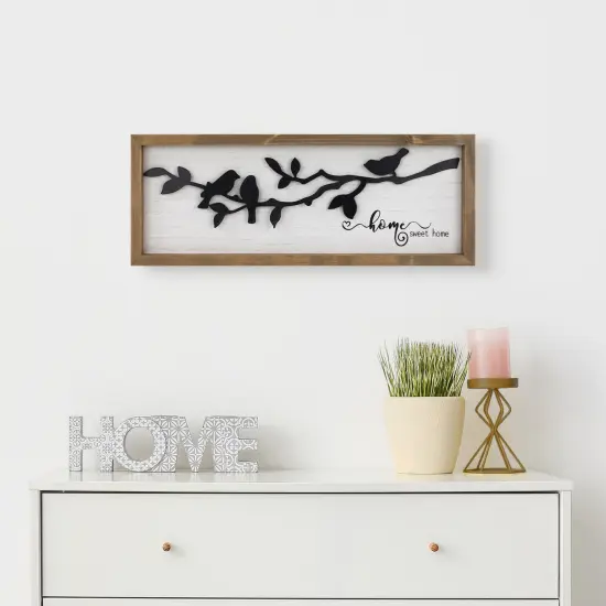 Northlight Home Sweet Home with Bird Silhouettes Wooden Wall Sign - 15" Black {3}