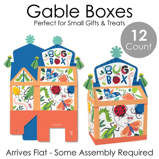 Big Dot of Happiness Buggin' Out - Treat Box Party Favors - Bugs Birthday Party Goodie Gable Boxes - Set of 12 {7}