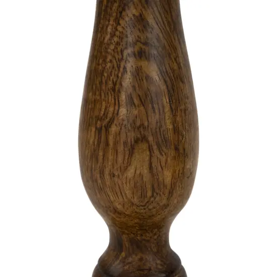 Northlight Natural Dark Wooden Pillar Candle Holders - 10" - Set of 3 Brown {5}