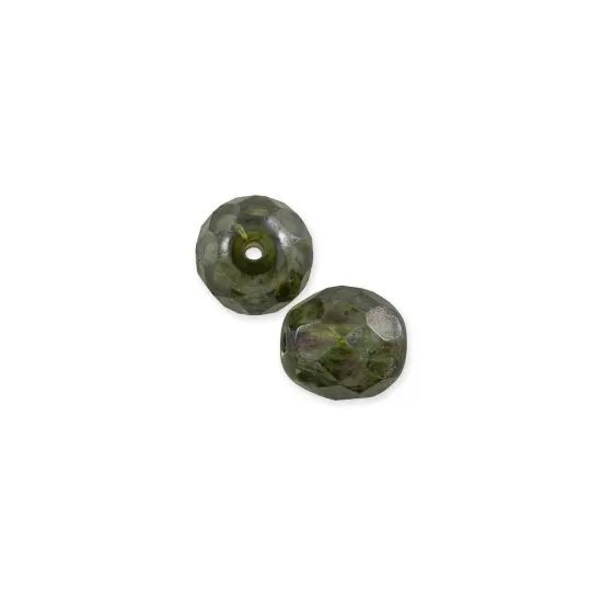 Czech Fire Polished Rounds 4mm Green Luster (Package of 10) {1}