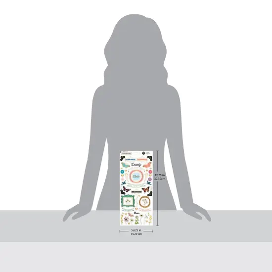 BoBunny Brighton Stickers 6"X12" Sheet 100/Pkg-W/Gold Foil {3}