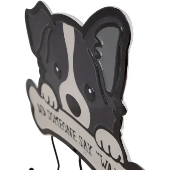 Northlight Did Someone Say "Walk"? Dog Metal Wall Organizer - 13" - Black and Cream {6}