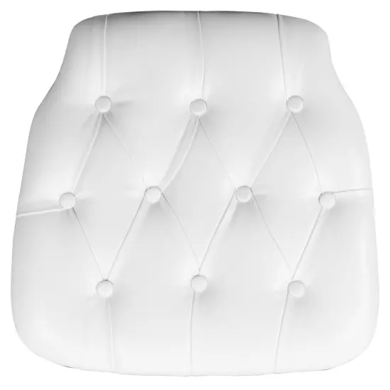 Emma and Oliver Hard Tufted Vinyl Chiavari Chair Cushion White {1}