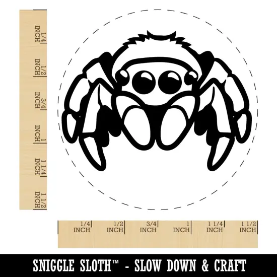 Cute Jumping Spider Self-Inking Rubber Stamp for Stamping Crafting Planners Blue {1}
