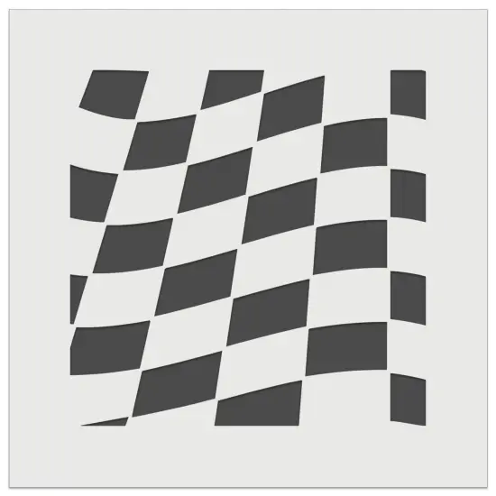 Waving Racing Checkered Flag Pattern Wall Cookie DIY Craft Reusable Stencil {7}