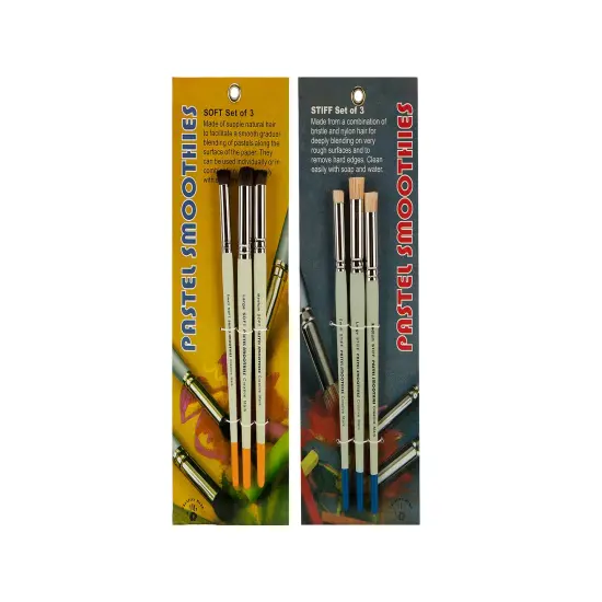 Creative Mark Pastel Smoothies - Paintbrush for Pastel Blending Bristle & Nylon Hair for Blending on Rough Surfaces Short Handle Lacquered Wood Handles {2}
