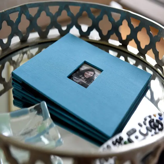 Zink Scrapbook Album, Cloth Covered 8x8 Scrapbook Album with Front Picture Window {2}