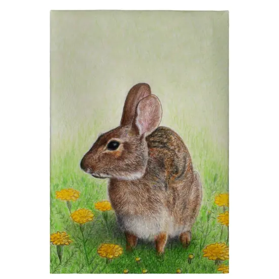 Betsy Drake Rabbit Full Color Print Guest Towel {1}