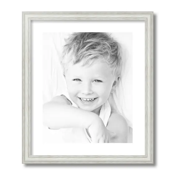 ArtToFrames 17x20" Matted Picture Frame with 13x16" Single Mat Photo Opening Framed in 1.25" White and 2" Mat (FWM-4098-17x20) {4}