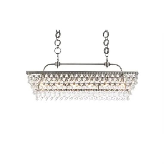 Nordic 40 inch rectangle pendant in antique silver {3}