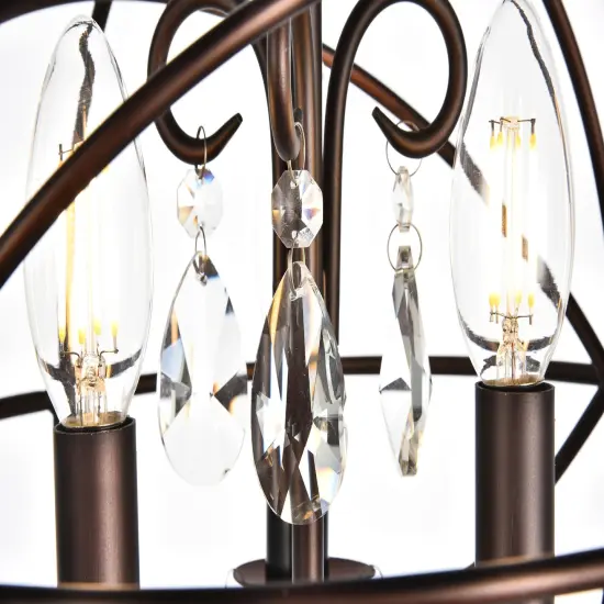 Wallace Collection Pendant D11.8 H13.8 Lt:3 Dark Copper Brown Finish {5}