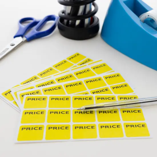 BAZIC Price Mark Label Yellow (180/Pack) {5}
