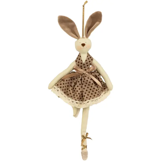 Northlight Plush Ballerina Bunny Hanging Easter Decoration- 13" - Brown Beige {1}