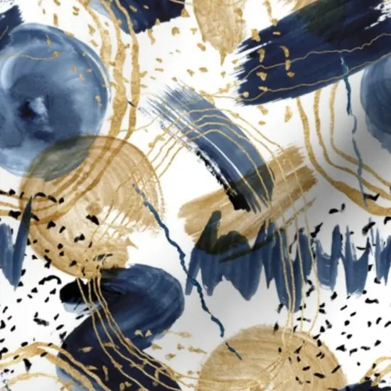 Various Fabrics by the Yard or Fat Quarter Watercolor Abstract Nautical Hand Painted Brushstroke Circles Custom Printed Fabric by Spoonflower {7}