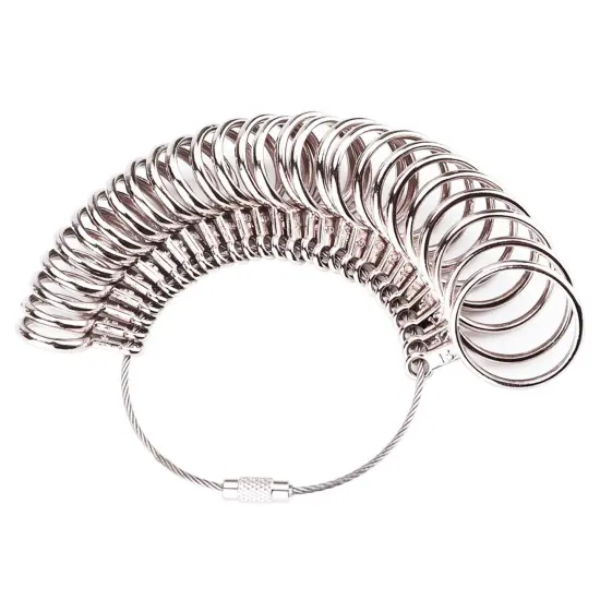 27 Pieces Stainless Steel Finger Sizer Measuring Ring Tool, Size 1-13 with Half Size, {1}