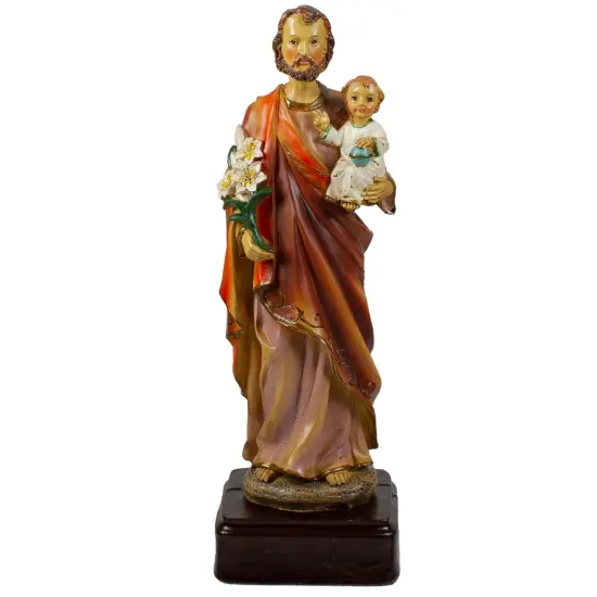 Northlight St. Joseph with Baby Jesus and Flowers Figurine - 9" Brown {1}