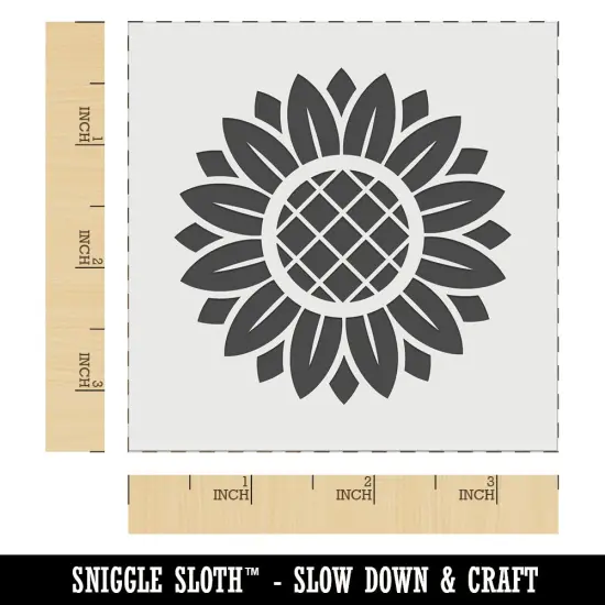 Detailed Geometric Summer Sunflower Sunny Happy Days Wall Cookie DIY Craft Reusable Stencil {6}