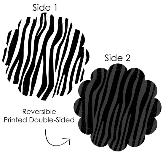 Big Dot of Happiness Zebra Print - Safari Party Round Table Decorations - Paper Chargers - Place Setting For 12 {4}