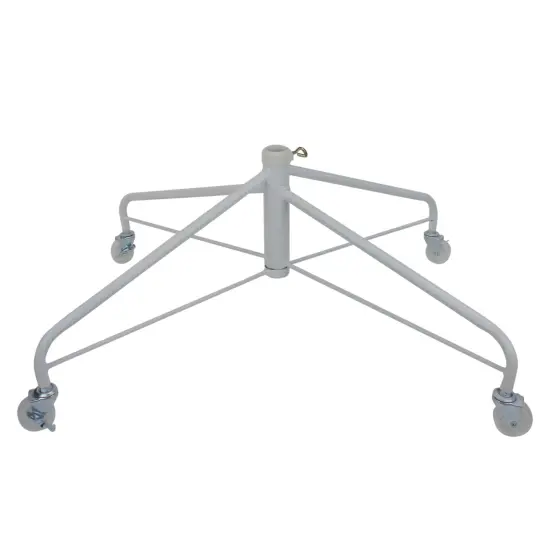 Northlight White Metal Rolling Christmas Tree Stand for 9'-12' Artificial Trees {1}