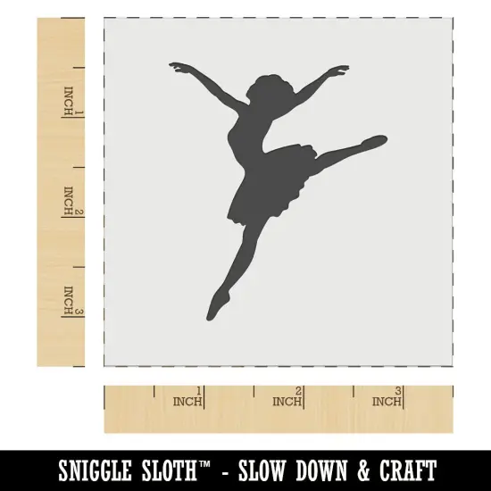 Lady Girl Ballerina Dancing Jumping Ballet Dance Wall Cookie DIY Craft Reusable Stencil {6}